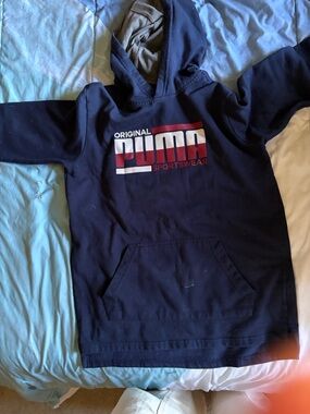Puma Navy Hoodie with Red & White Logo
